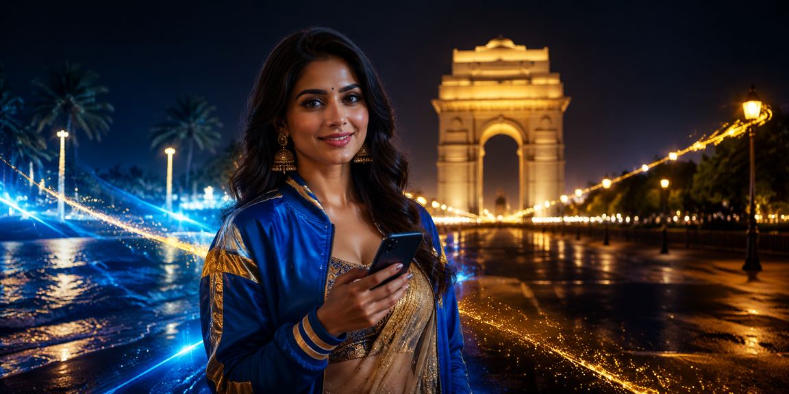 Vip Indian cricket fan enjoying online betting during IPL match in Delhi
